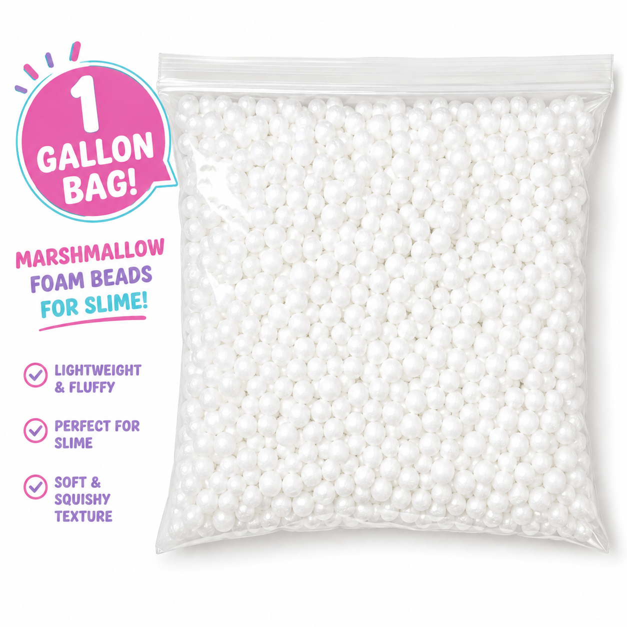 Marshmallow Foam Beads – Slime Add-Ins for Crunchy & Fluffy Texture