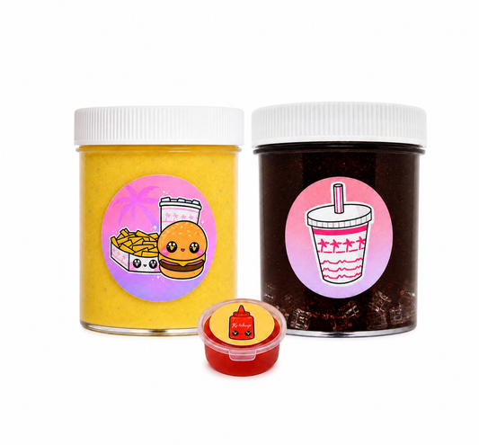 Burger Slime Kit – DIY Fast Food Slime Set with Clay & Toppings