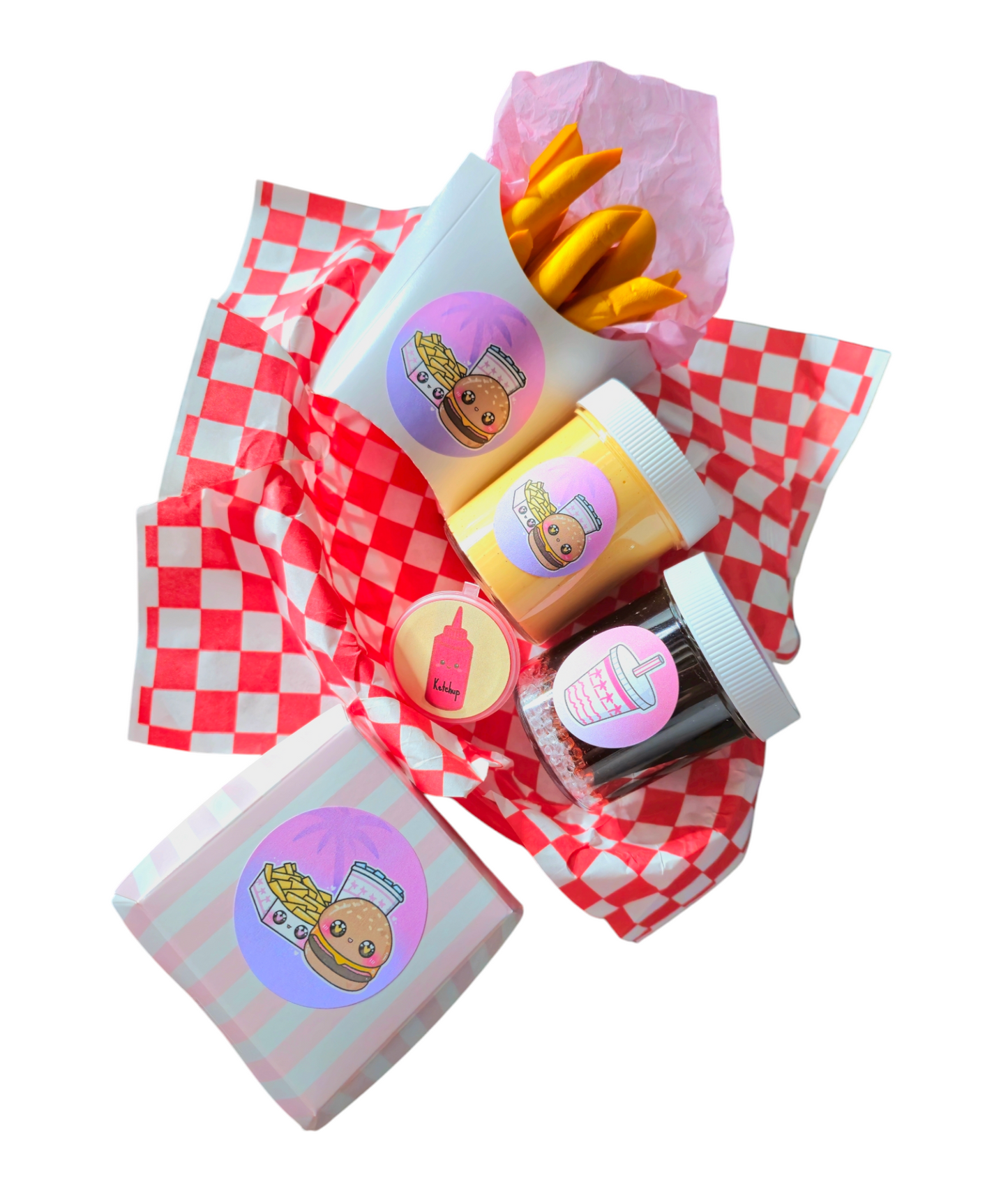 Fast Food Takeout DIY Burger Slime Kit – Handmade Scented Slime with Soft, Stretchy Texture for Ages 8+ – Hoshimi Slimes