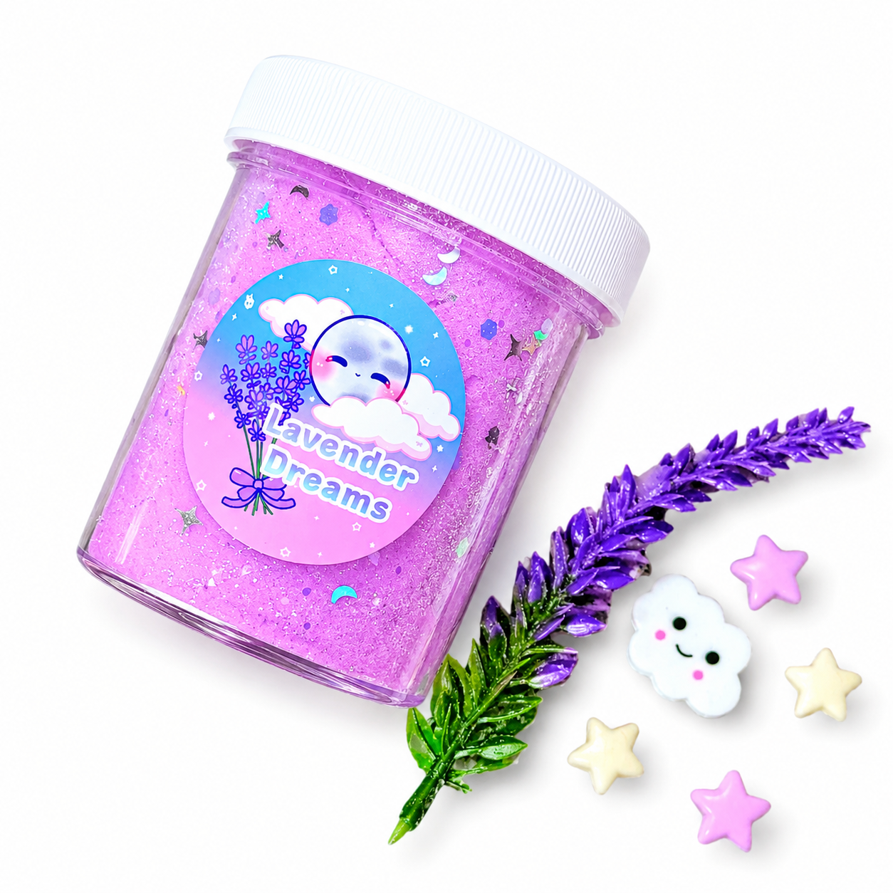 Lavender Dreams Cloud Slime – Fluffy Scented Slime with Charms