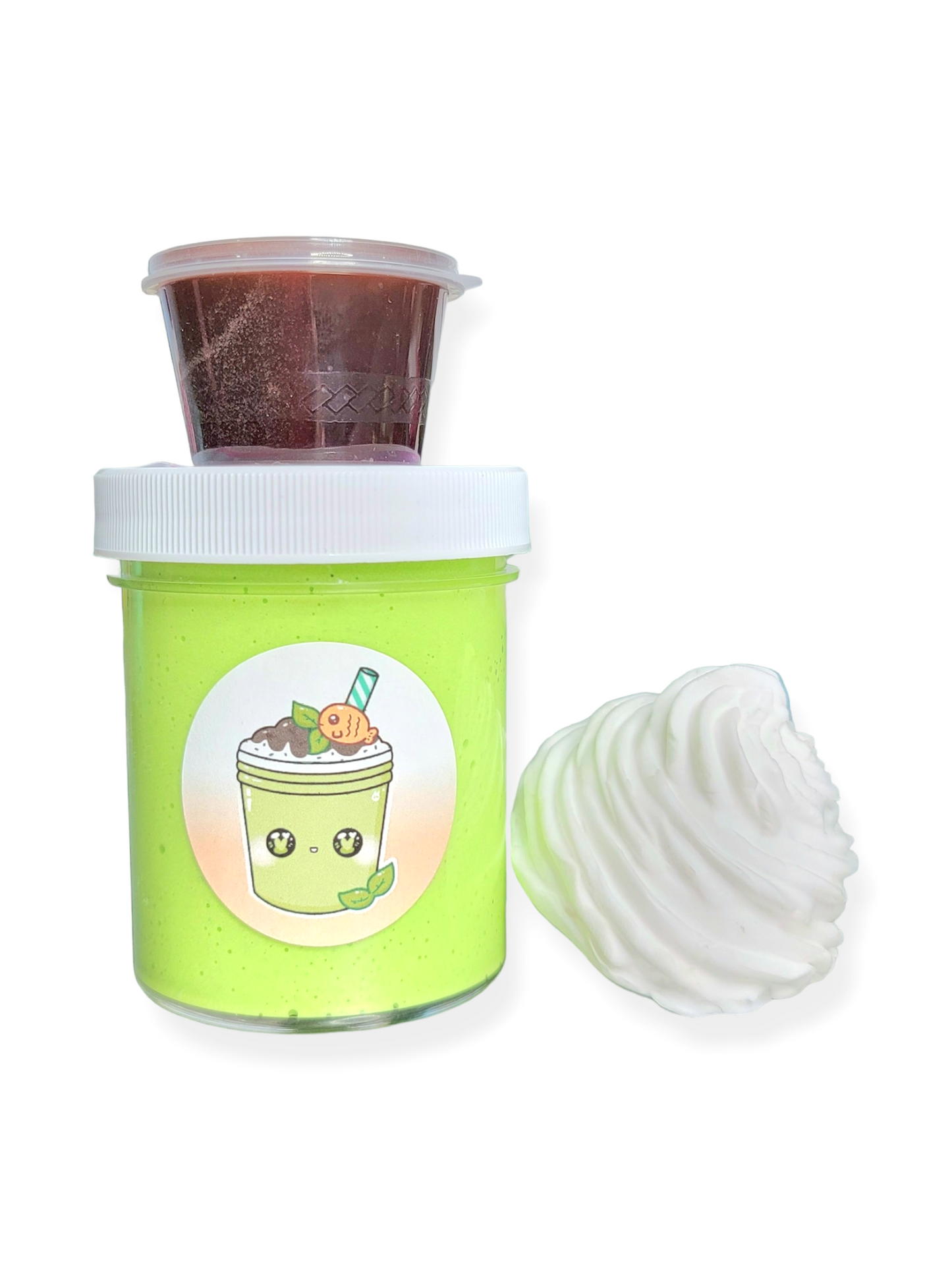 Matcha Green Tea Sundae Handmade Butter Slime Slime by Hoshimi Slimes LLC | Hoshimi Slimes LLC