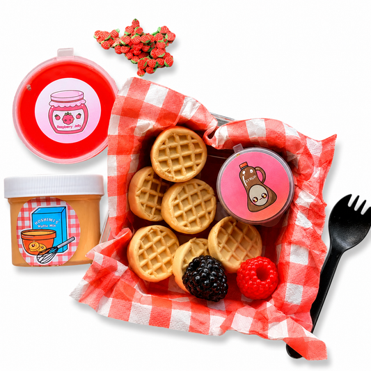 Mini Waffles & Berries Slime Kit – DIY Butter Slime with Clay & Toppings