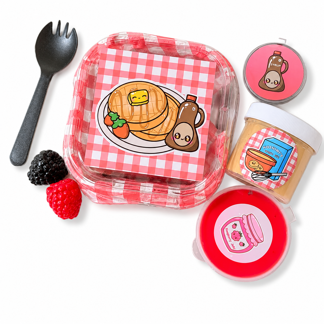 Mini Waffles & Berries Slime Kit – DIY Butter Slime with Clay & Toppings