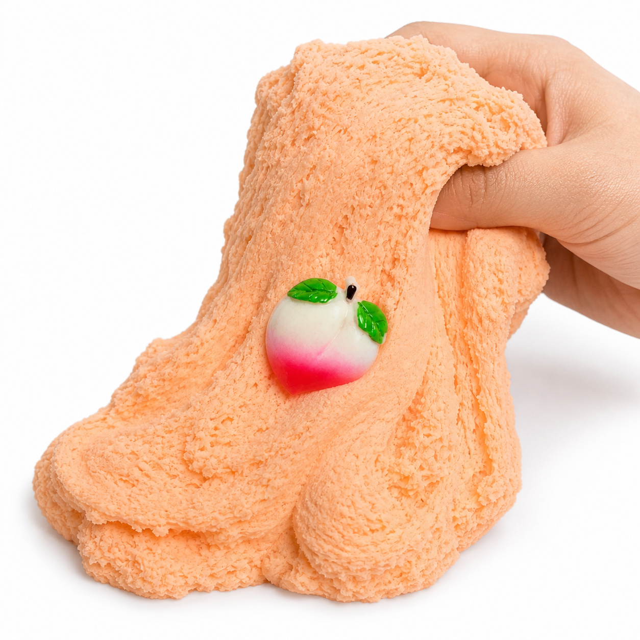 Peach Fuzz Slime – Fluffy Cloud Slime with Charm