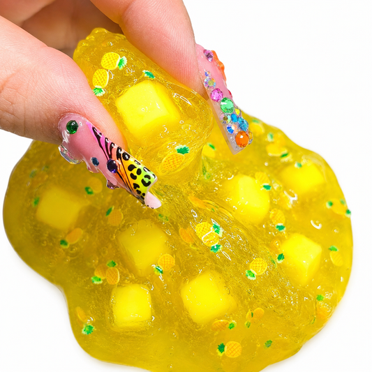 Pineapple Jelly Cube Slime – Clear Crunchy Jelly Slime Scented