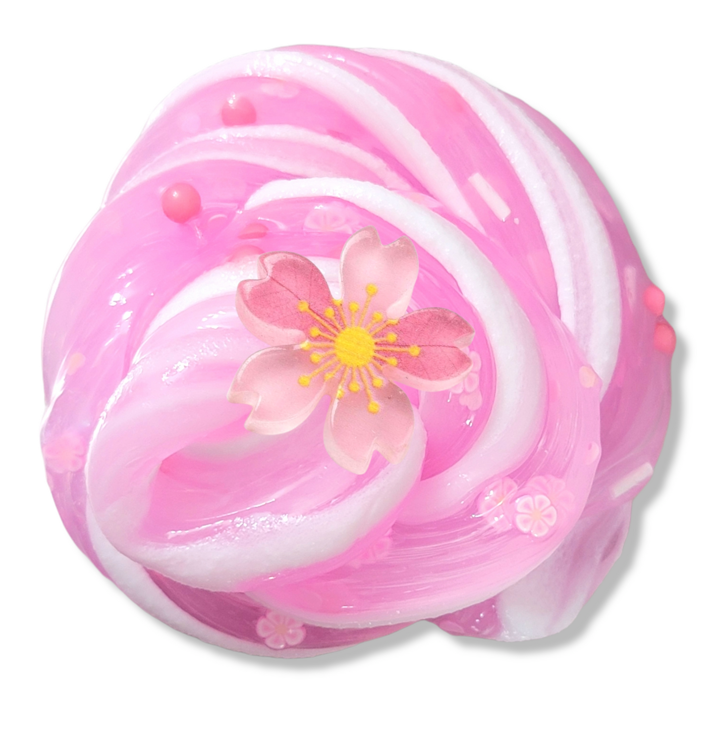 Sakura Cherry Blossom Clear Slime – Handmade Scented Slime with Clay Cap – Aesthetic Sensory Slime for Ages 8+ by Hoshimi Slimes