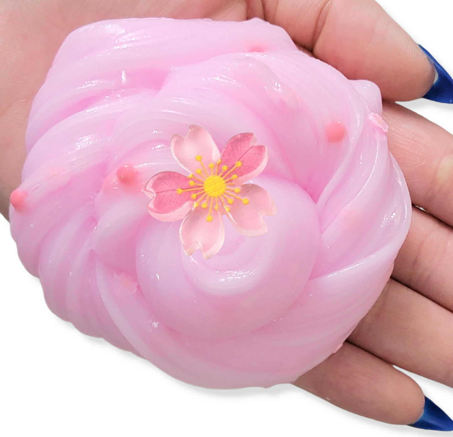 Sakura Cherry Blossom Clear Slime – Handmade Scented Slime with Clay Cap – Aesthetic Sensory Slime for Ages 8+ by Hoshimi Slimes