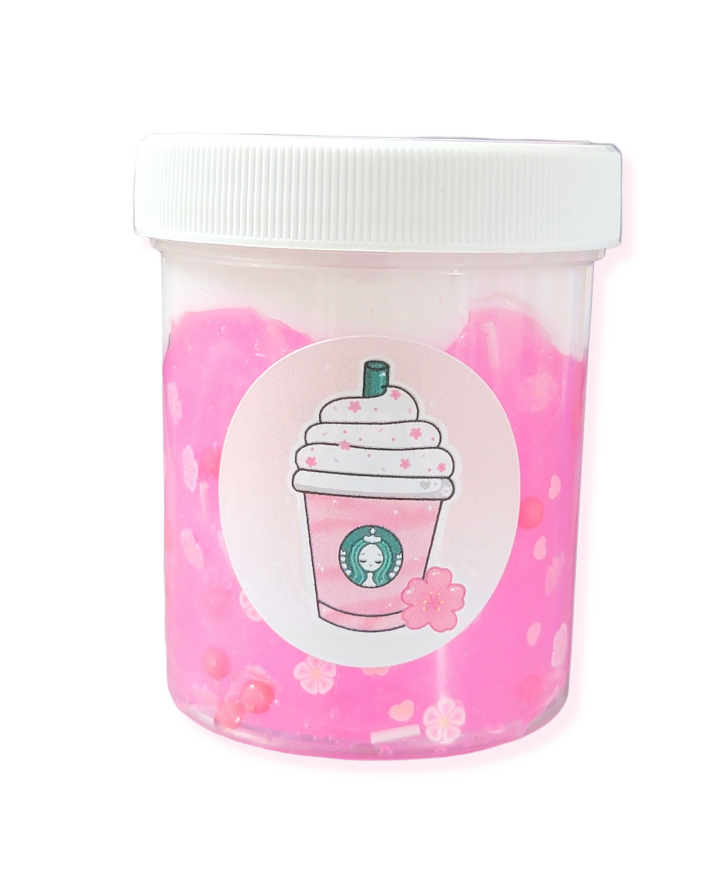 Sakura Cherry Blossom Handmade Scented Clay Capped Clear Slime
