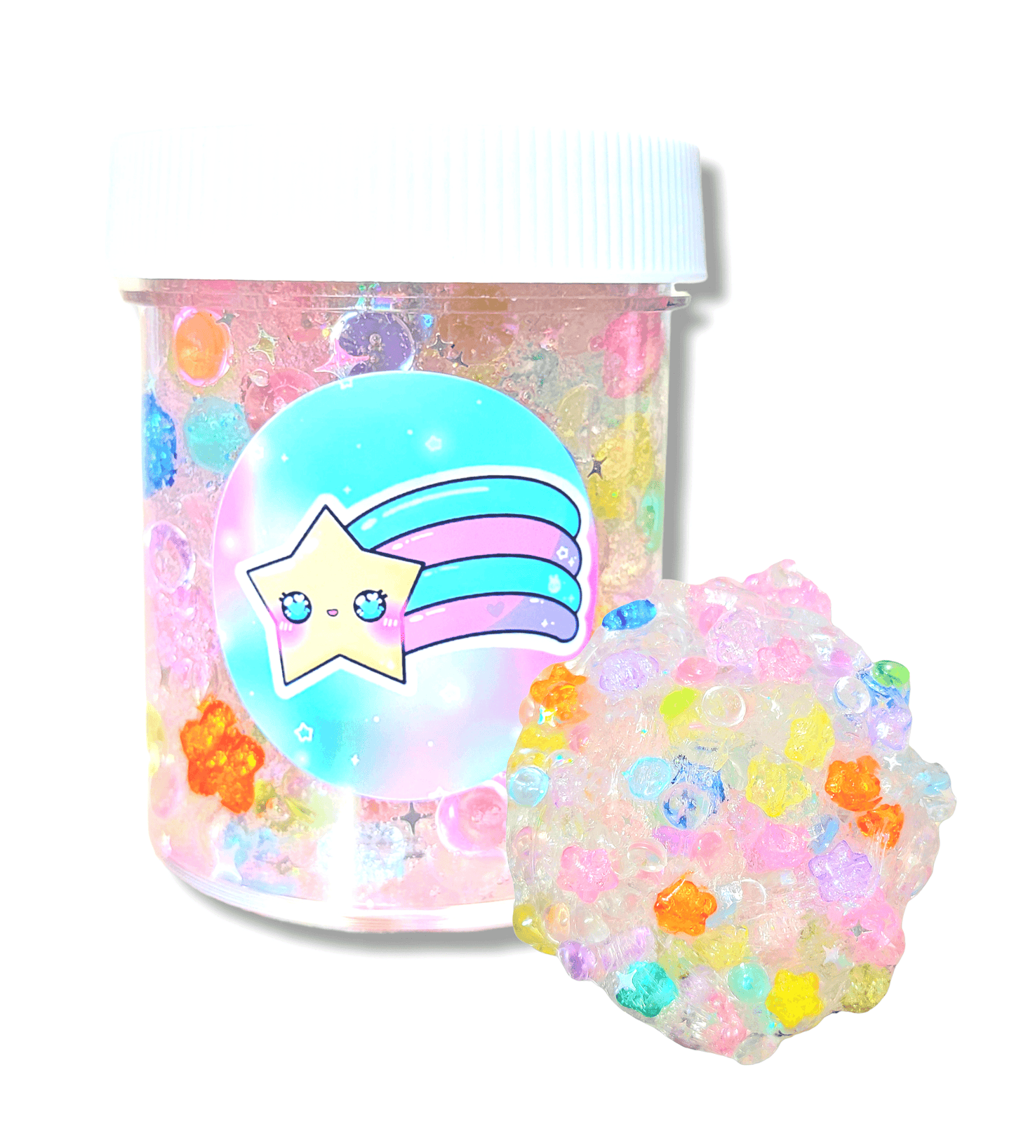 Shooting Stars Crunchy Handmade Scented Clear Slime 4oz Slime by Hoshimi Slimes LLC | Hoshimi Slimes LLC
