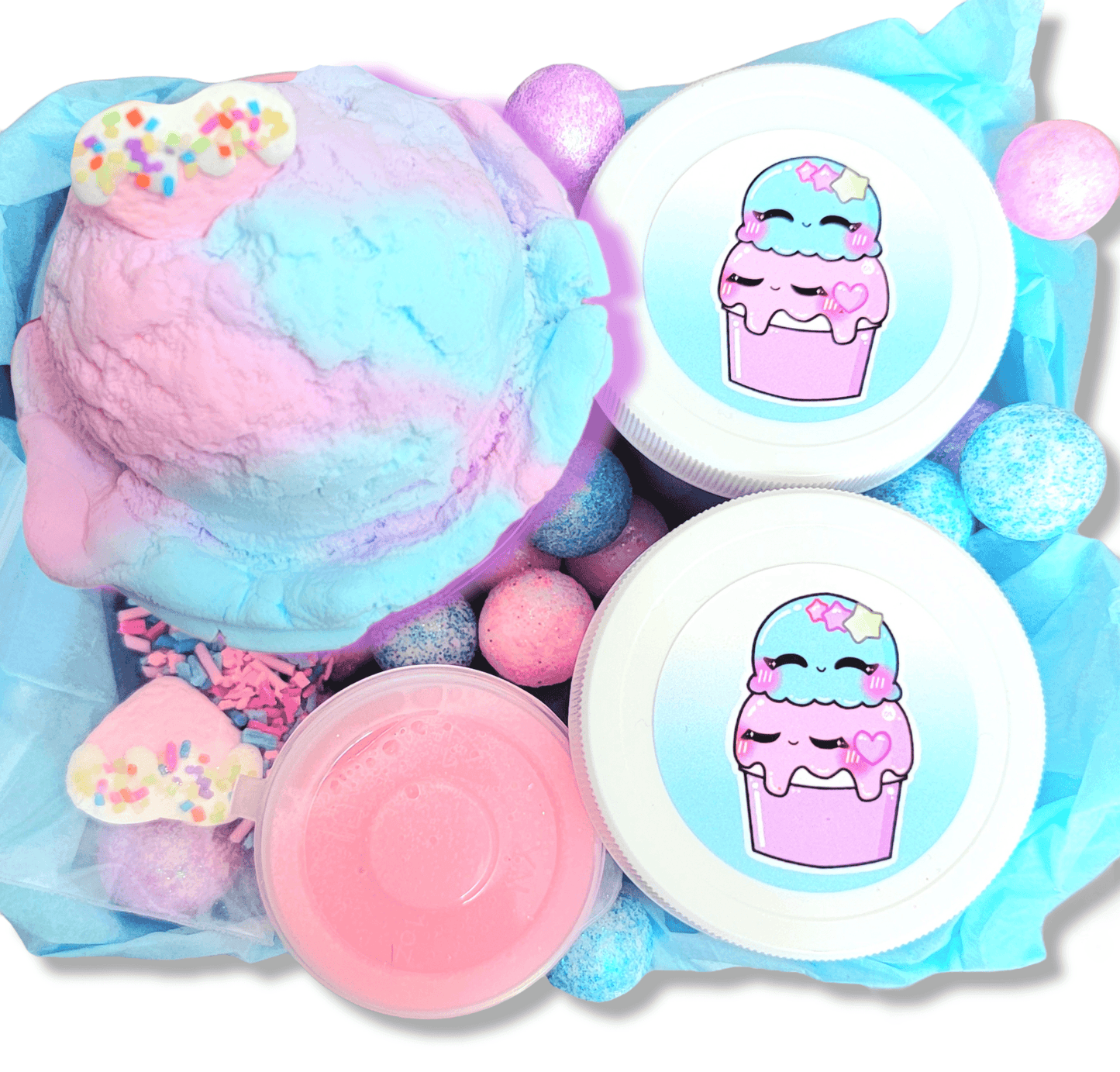 Cotton Candy Ice cream Scoops DIY Slime Kit Slime by Hoshimi Slimes LLC | Hoshimi Slimes LLC