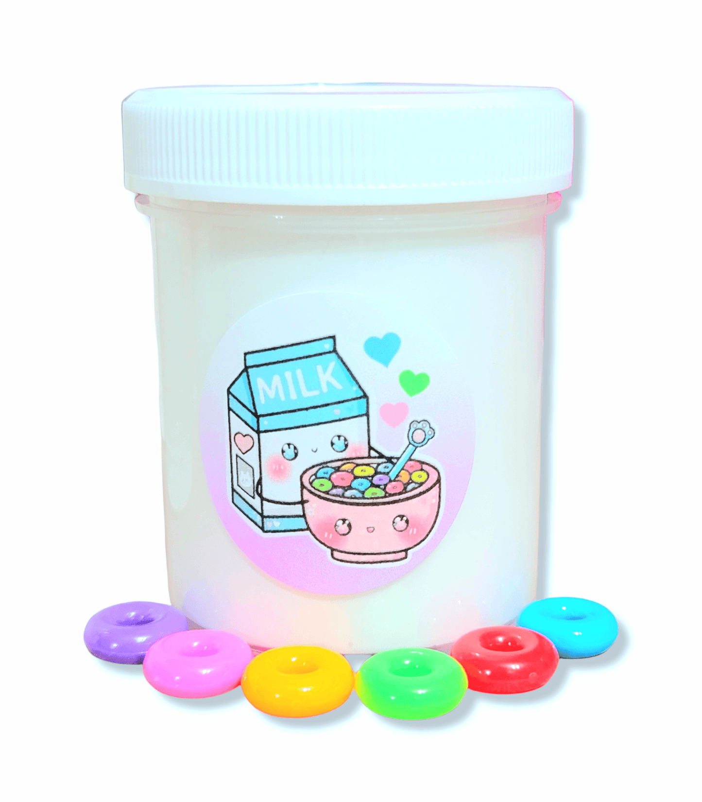 Fruity Cereal Milk Handmade Thickie Slime 4oz Slime by Hoshimi Slimes LLC | Hoshimi Slimes LLC