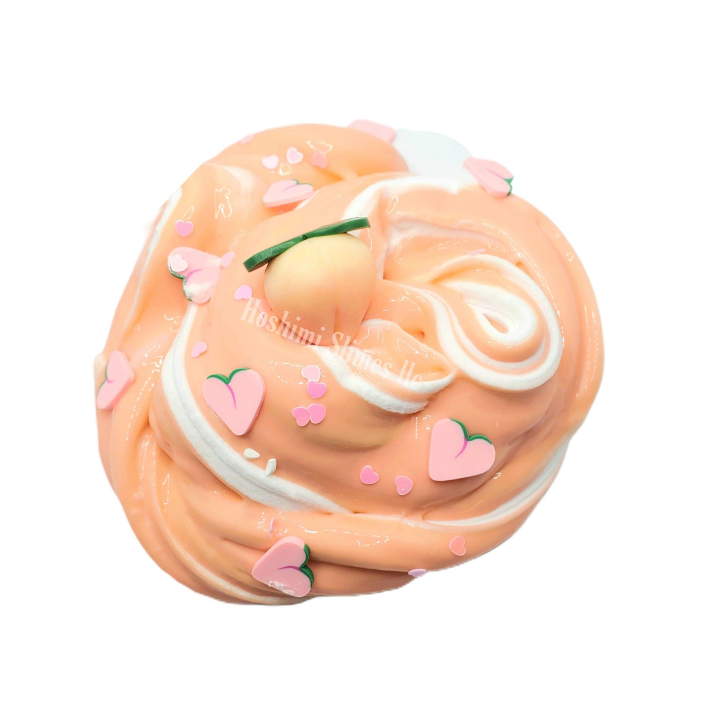 Peaches n Cream Clay Cap Handmade Butter Slime 32oz Slime by Hoshimi Slimes LLC | Hoshimi Slimes LLC