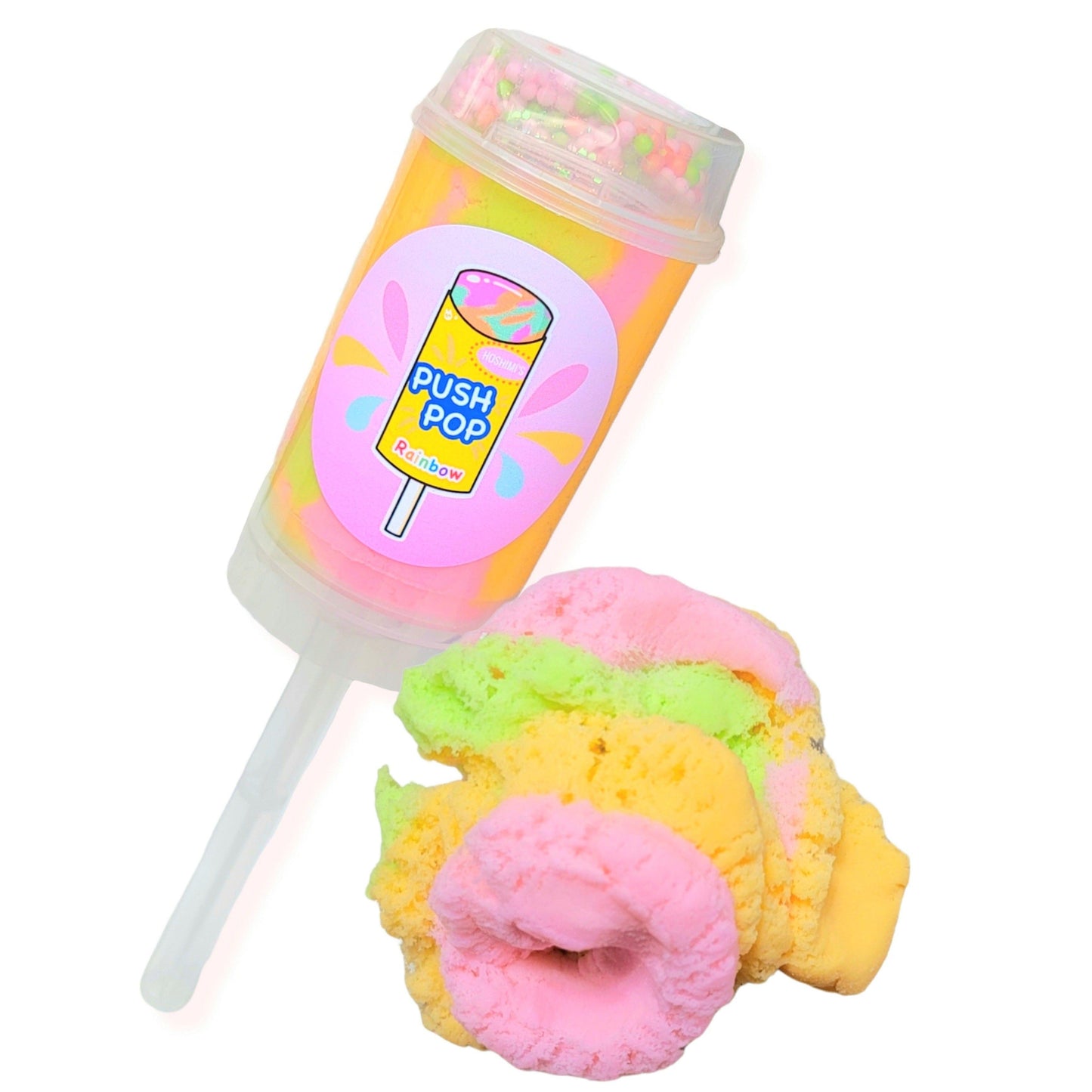 Rainbow Sherbet Push Pop Handmade Cloud Slime Slime by Hoshimi Slimes LLC | Hoshimi Slimes LLC