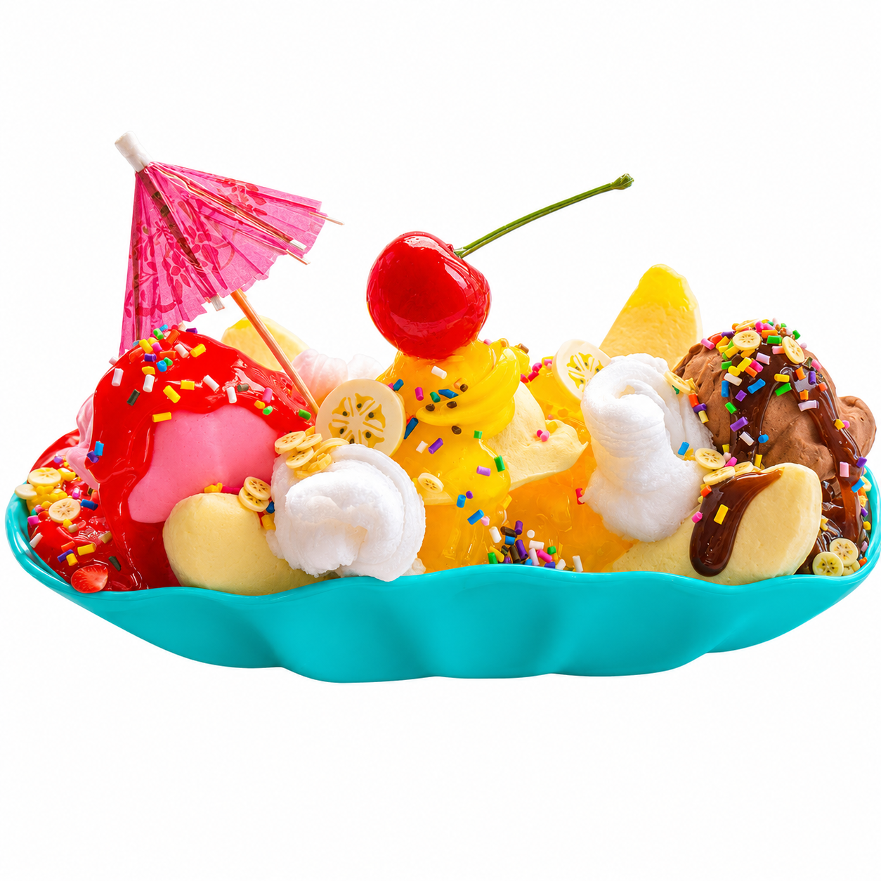 Banana Split DIY Slime Kit – Scented Handmade Dessert Slime Set & Gift Box
