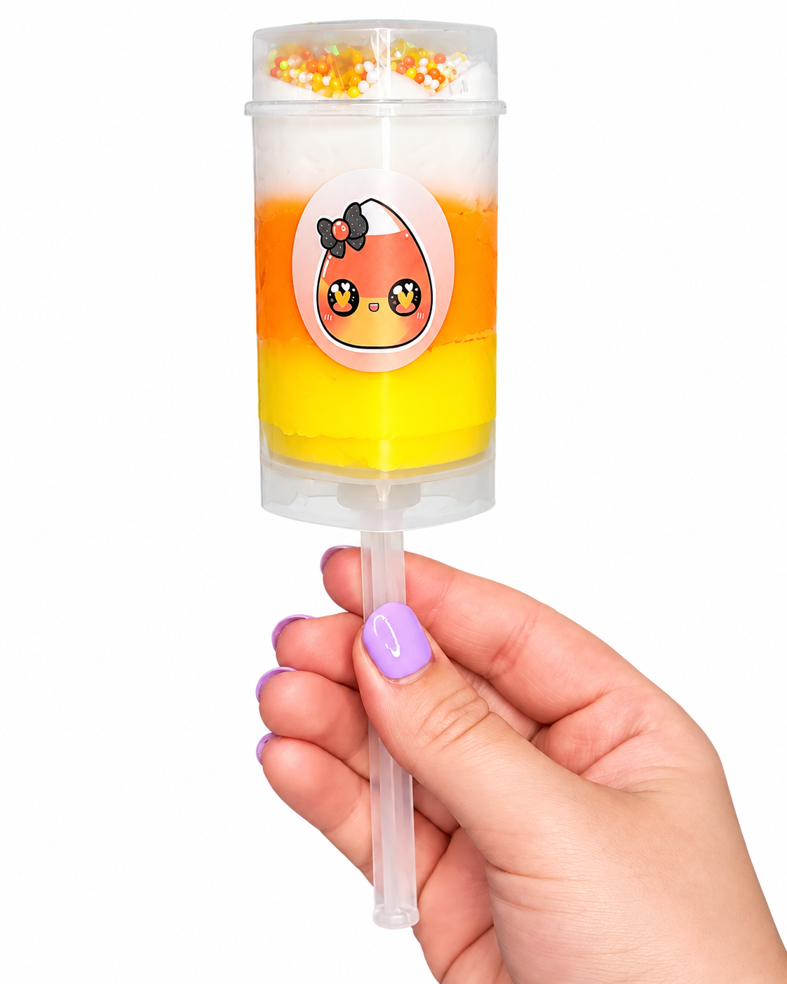 Candy Corn Cloud Slime Push Pop – Halloween Scented Slime
