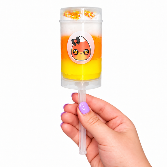 Candy Corn Cloud Slime Push Pop – Halloween Scented Slime