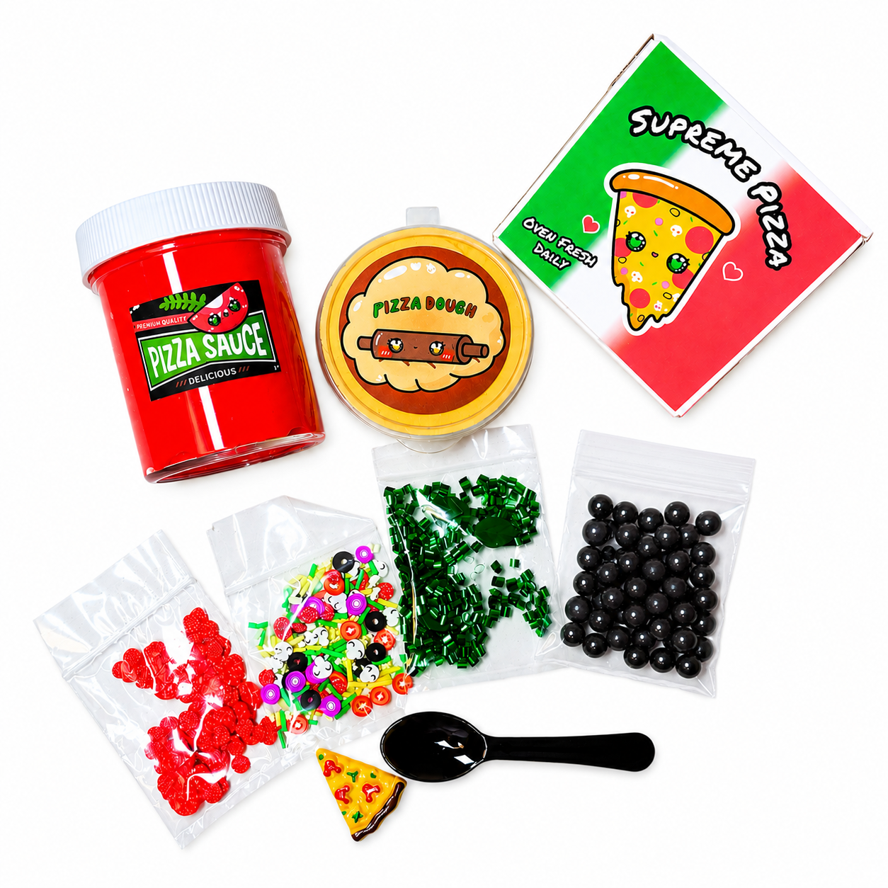 Pizza Slime Kit – DIY Butter Slime with Clay & Toppings