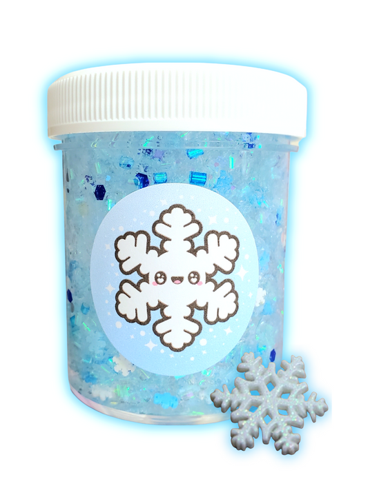 Crunchy Snowflake Handmade Scented Bingsu Slime – Thick, Crunchy & Holiday Scented Slime for Ages 8+ – Sensory Play Toy - Hoshimi Slimes