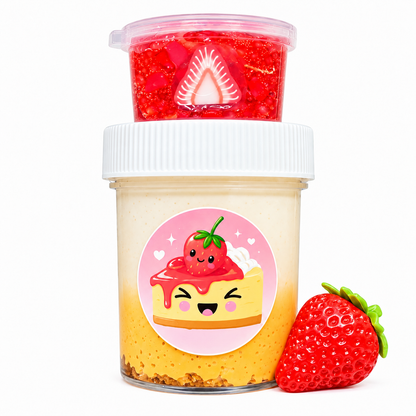 Strawberry Cheesecake Hybrid Slime – Clear, Snowfizz & Butter