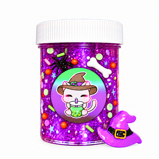 Witchy Boba Clear Pigment Slime – Grape Scented Halloween Slime
