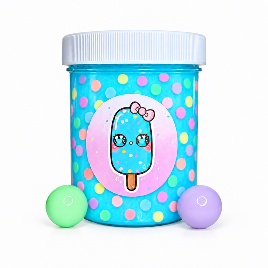 Blue Bubblegum Paleta – Handmade Scented Thick & Glossy Slime