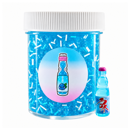 Blue Raspberry Ramune Slime – Thick Clear Glossy Slime with Charm