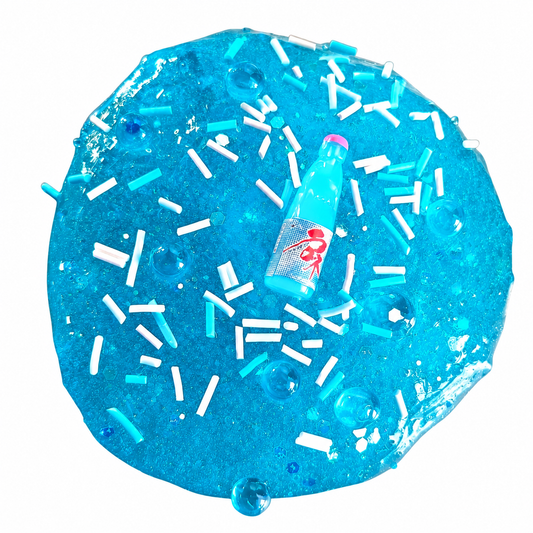 Blue Raspberry Ramune Slime – Thick Clear Glossy Slime with Charm