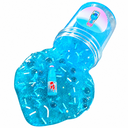 Blue Raspberry Ramune Slime – Thick Clear Glossy Slime with Charm