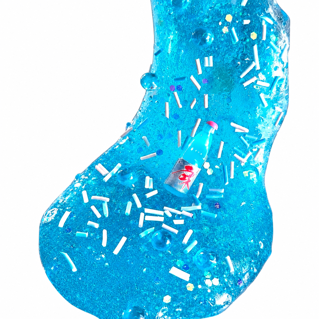Blue Raspberry Ramune Slime – Thick Clear Glossy Slime with Charm