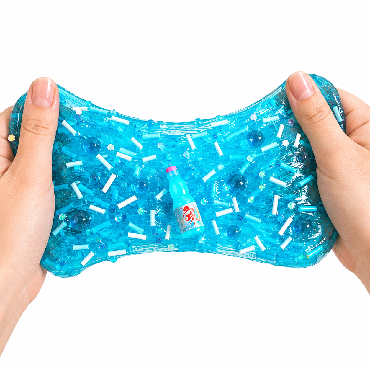 Blue Raspberry Ramune Slime – Thick Clear Glossy Slime with Charm