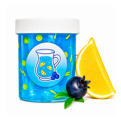 Blueberry Lemonade Slime – Clear Glossy Slime with Fruit Charms