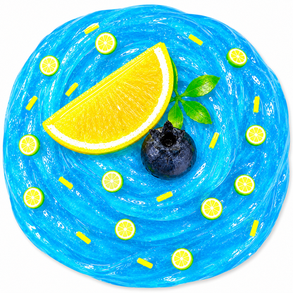 Blueberry Lemonade Slime – Clear Glossy Slime with Fruit Charms