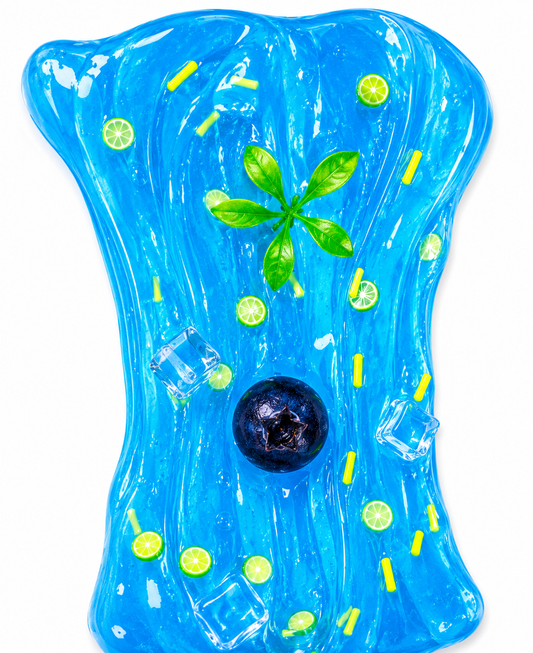 Blueberry Lemonade Slime – Clear Glossy Slime with Fruit Charms