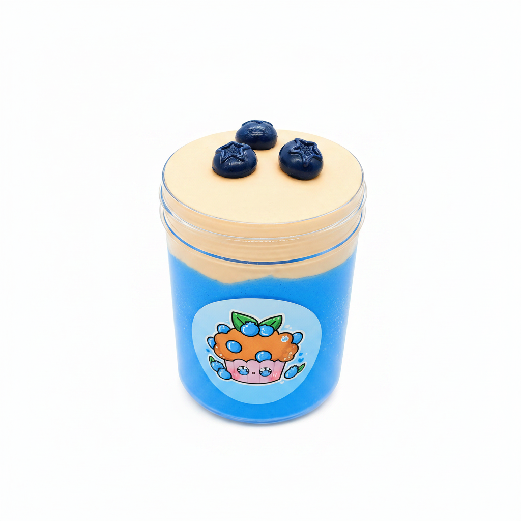 Blueberry Muffin Slime – Butter Slime with Clay Cap & Charm