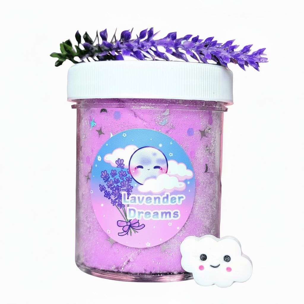 Lavender Dreams Handmade Scented Cloud Slime 4oz Slime by Hoshimi Slimes LLC | Hoshimi Slimes LLC