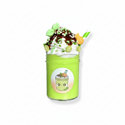 Matcha Green Tea Sundae Handmade Butter Slime 6oz Slime by Hoshimi Slimes LLC | Hoshimi Slimes LLC