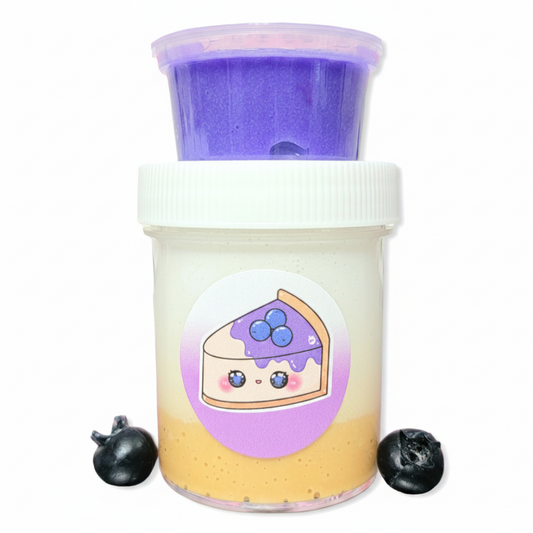 Blueberry Cheesecake Slime – Soft Butter Slime with Topping & Charm