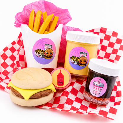 Burger Slime Kit – DIY Fast Food Slime Set with Clay & Toppings