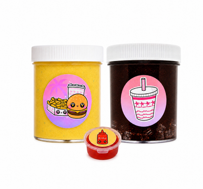Burger Slime Kit – DIY Fast Food Slime Set with Clay & Toppings