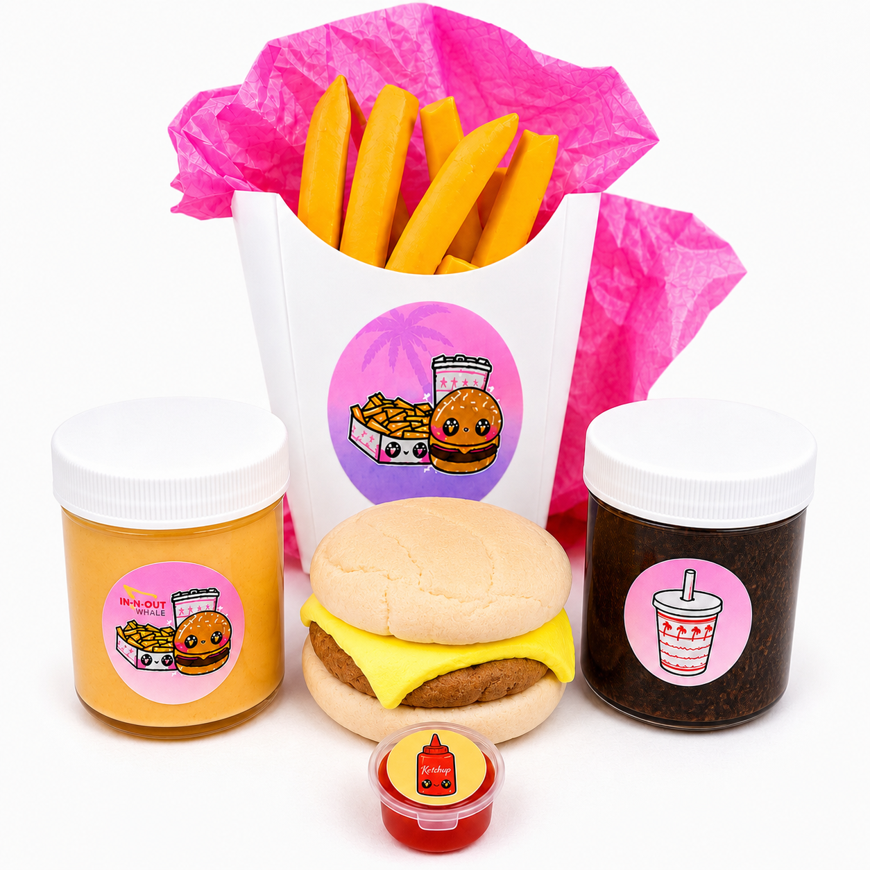 Burger Slime Kit – DIY Fast Food Slime Set with Clay & Toppings