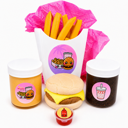 Burger Slime Kit – DIY Fast Food Slime Set with Clay & Toppings