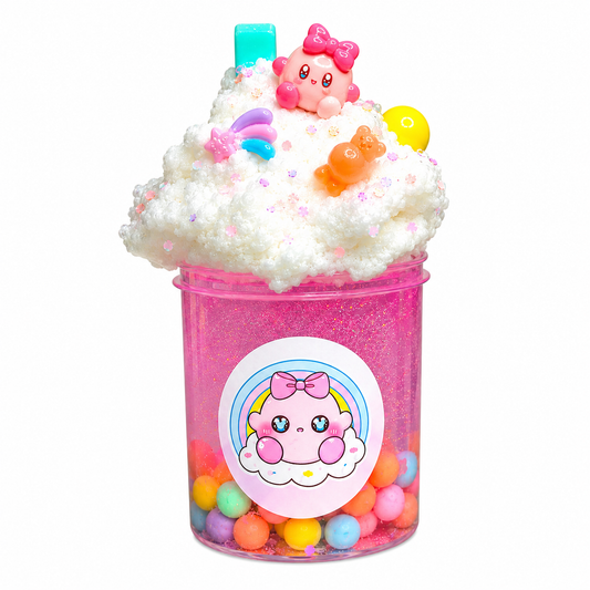 Candyland Clear Slime – Thick Glossy Slime with Charms & Cloud Topping