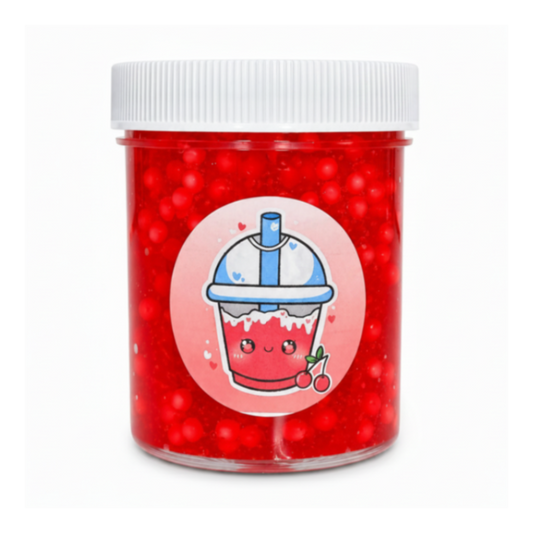 Cherry Slushy Slime – Crunchy Pellet Slime with Charm