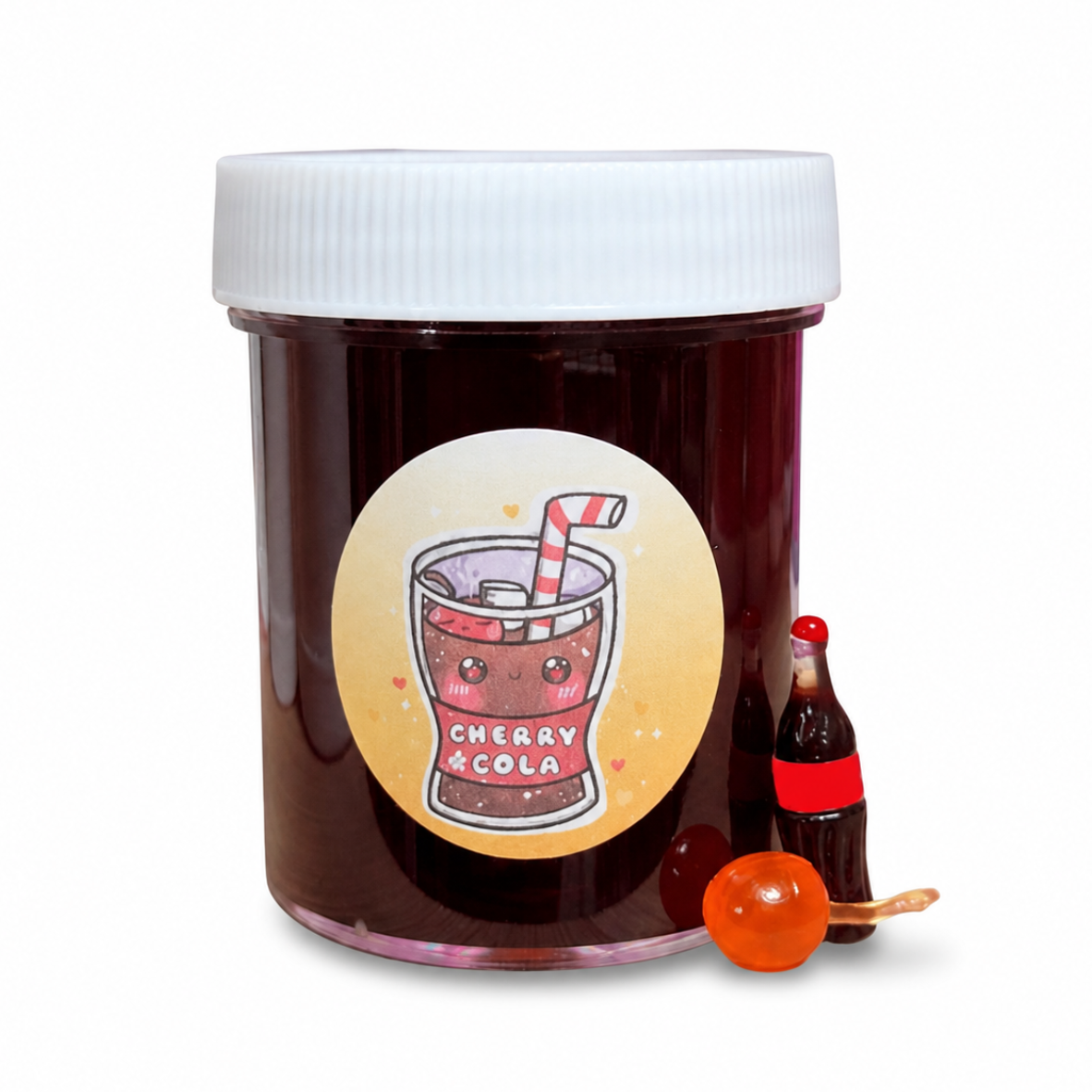 Cherry Soda Slime – Thick Clear Slime with Charms