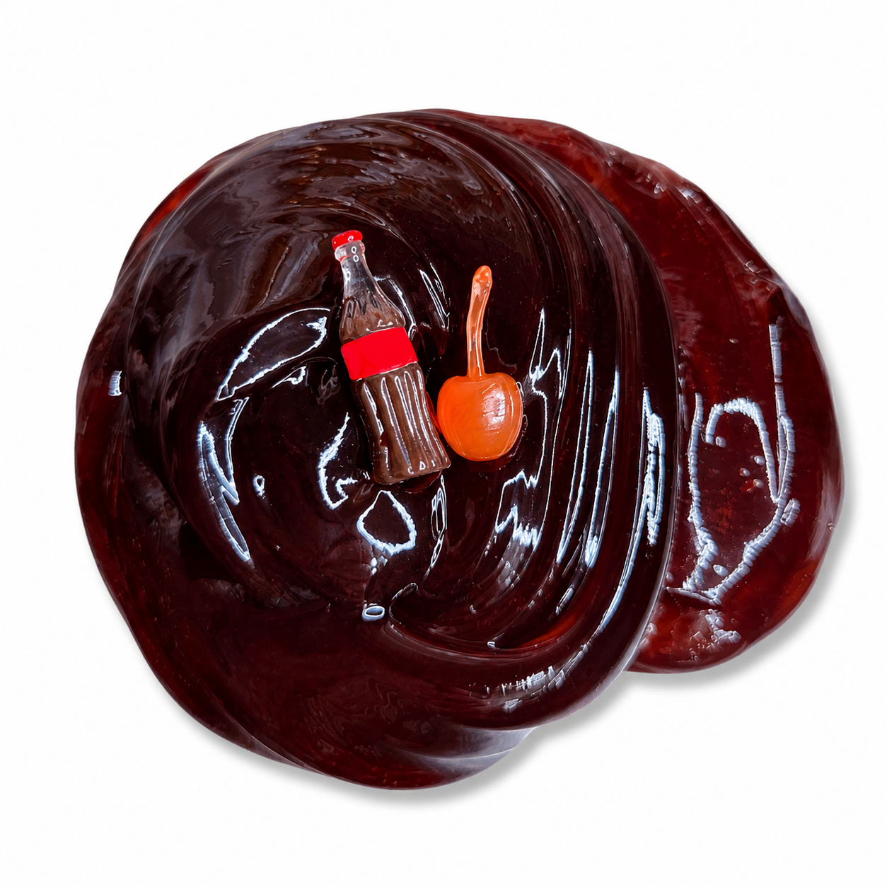 Cherry Soda Slime – Thick Clear Slime with Charms