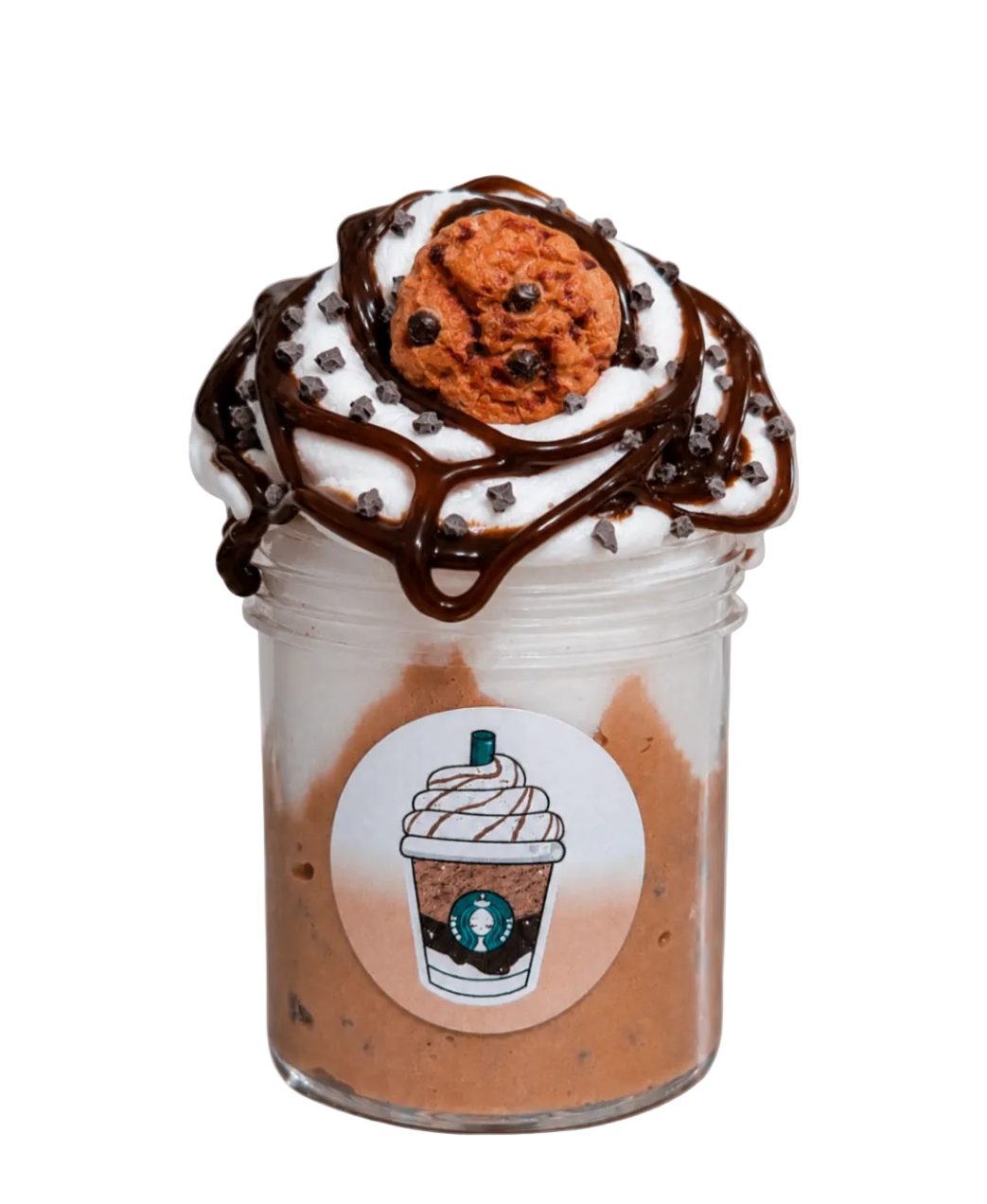 Cookie Frappe Slime – Butter Slime with Clay Cap & Chocolate Drizzle