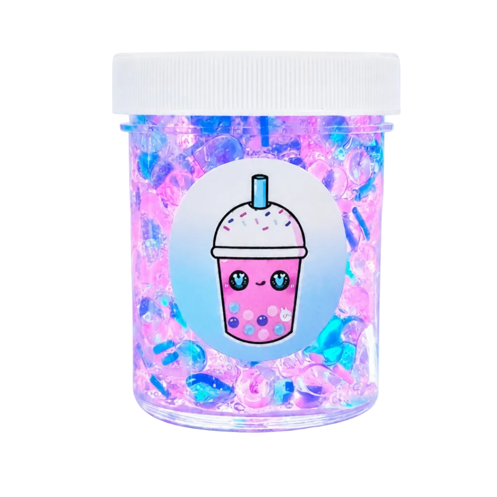 Cotton Candy Boba Slime – Crunchy Fishbowl Slime with Boba Beads