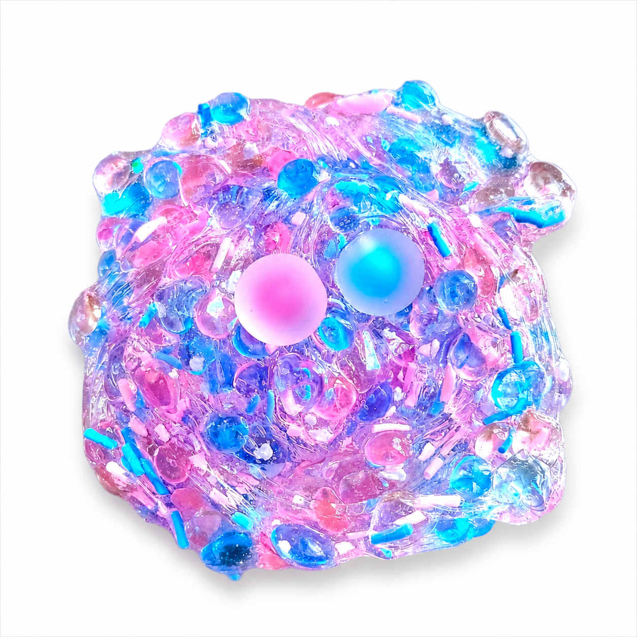 Cotton Candy Boba Slime – Crunchy Fishbowl Slime with Boba Beads