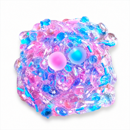 Cotton Candy Boba Slime – Crunchy Fishbowl Slime with Boba Beads