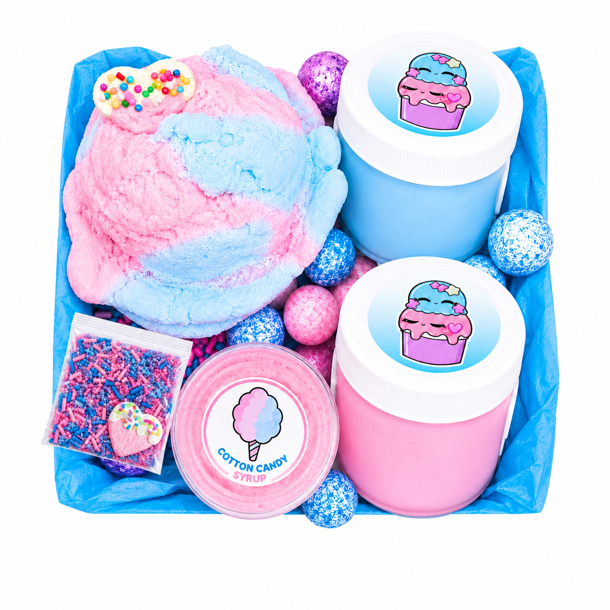 Cotton Candy Slime Kit – DIY Butter Slime with XL Clay Scoop